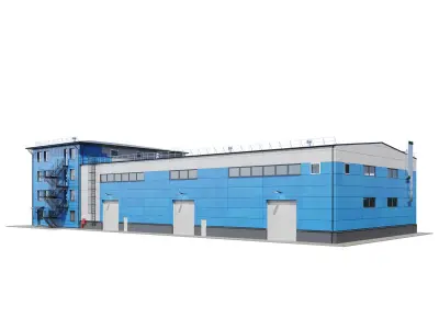 Factory building V2 3D model