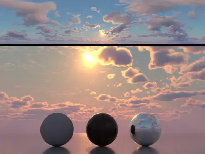 Skydome HDR - Large Clouds Sunset - 2 Texture