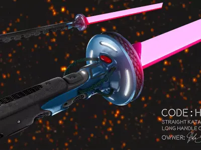 Code Hex - SciFi Katana 3D model
