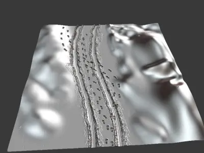 Ground covered with snow 3D model