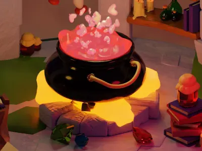 MAGIC GLADE Witch Low-poly 3D model