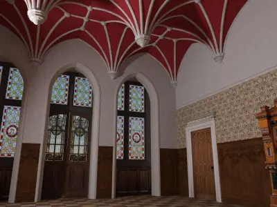 Gothic Chateau interior 3D model