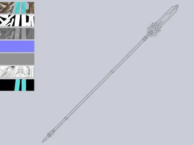 Sci fi elite spear Low-poly 3D model