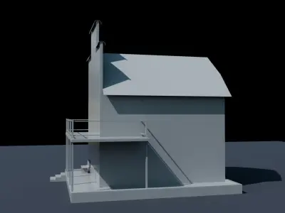 House for Game Texture and Low-poly 3D model