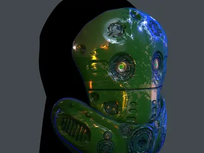 Gas mask helmet scifi Low-poly character art game space  Low-poly 3D model order