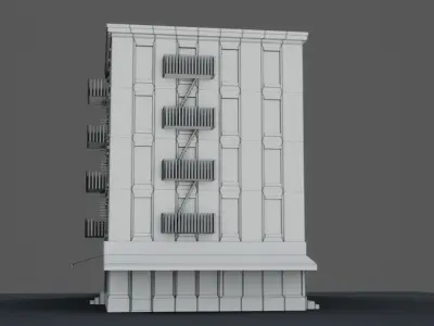Low poly Apartment Building Low-poly 3D model buy