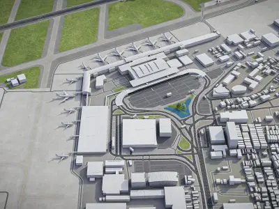 Ho Chi Minh - Tan Son Nhat Airport - SGN Low-poly 3D model