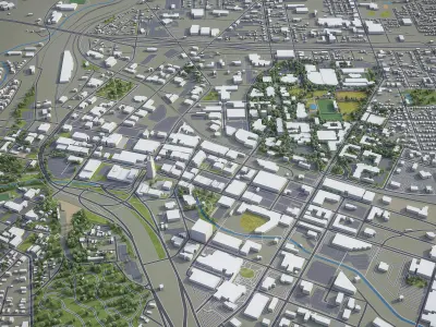Akron  - City 3D Model Low-poly 3D model