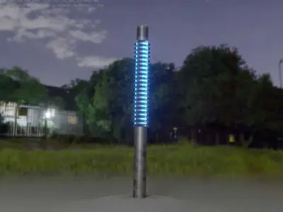 Galvanized Light-Column -24- Street-Light 9 Low-poly 3D model