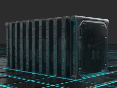 Sci-Fi Container  Low-poly 3D model