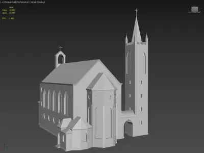 ChristuKirche Church Low-poly 3D model