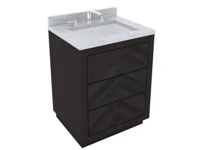 Restoration Hardware- Herringbone Vanity Cabinet-004 3D model