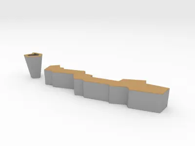 Bench Park 53 Low-poly 3D model