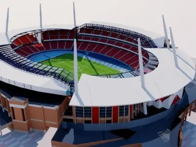Stadium 2 fictional Low-poly 3D model