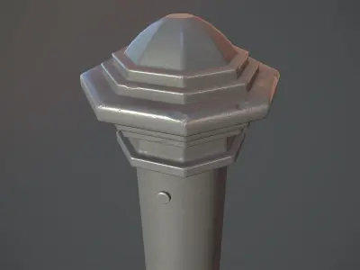 Barrier Bollard pack 3 Gray v1 Low-poly 3D model