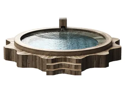 star wooden pool Low-poly 3D model