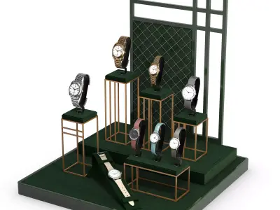 Watch-Display-Dark Green- 3d model 3D model