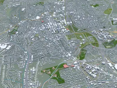 Winston Salem North Carolina USA Low-poly 3D model