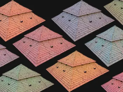 Medieval Roof Large Pyramid Low-poly 3D model