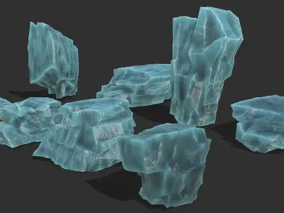 ice rocks 14 Low-poly 3D model