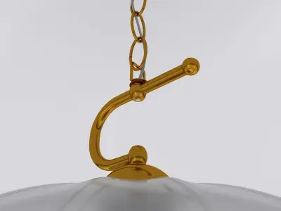 Chandelier pendant light with shade and gold chain 3D model