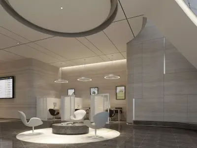 Bank Interior 02 3D model