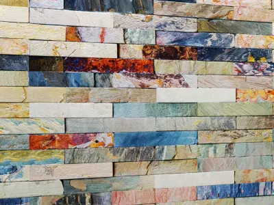 Stone wall slate 3D model