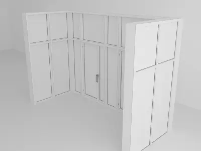 Panoramic windows Door Entrance 8 Low-poly 3D model