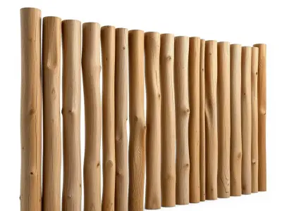 Natural Wood Log Barrier model pack Low-poly 3D model