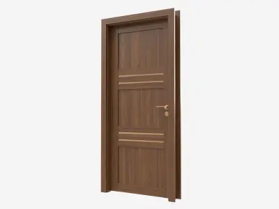 Modern Wooden Interior Door with Furniture 015 3D model