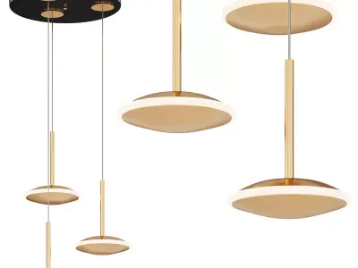 Saucer Round Multi Light Pendant by lightology 3D model