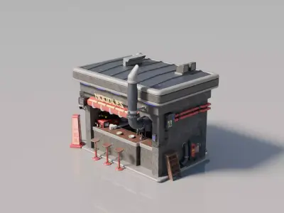 Cyberpunk House 4 3D model