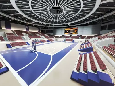  Basketball Arena Stadium 3D model Low-poly 3D model