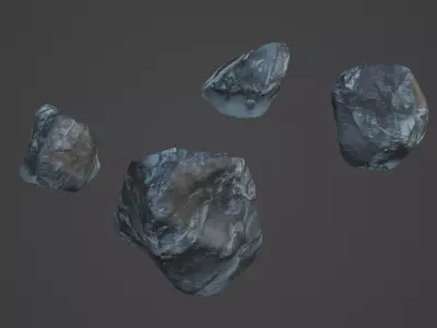 Rock Stone Low-poly 3D model 8