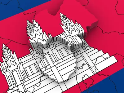 3d Political Map of Cambodia 3D model