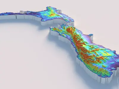 New Zealand Aotearoa Terrain Country 3D model