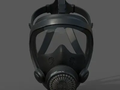 Gas mask helmet 3d model military combat fantasy cyborg  Low-poly 3D model