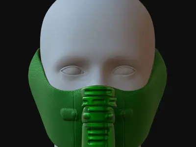 Gas mask helmet 3d model scifi Low-poly  Low-poly 3D model 306
