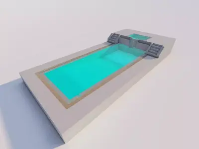 Swimming pool 3D model 4