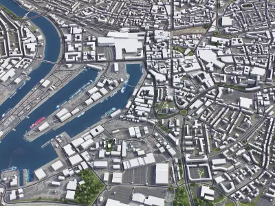 Aberdeen - City 3D Model Low-poly 3D model