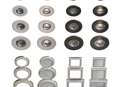 Delta types of recessed lighting fixtures 3D model