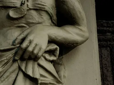 statues in house front 3D model