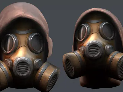 gas mask Helmet scifi military combat 3d futuristic technology Low-poly 3D model