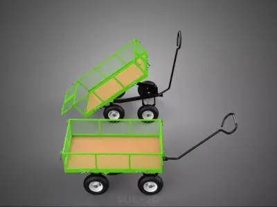 UTILITY TROLLEY CART WAGON TRAILER HAULER DUMP HAND TRUCK GARDEN 3D model