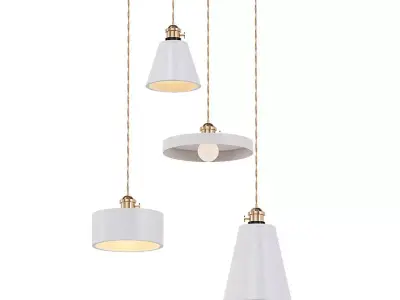 Nordic three pendant lights hanging from ceiling 3D model
