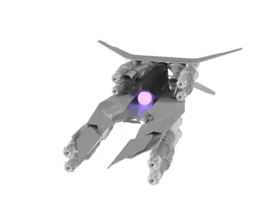 Spaceship Fighter 3D Sci-Fi Game Model 3D 3D model 3D model