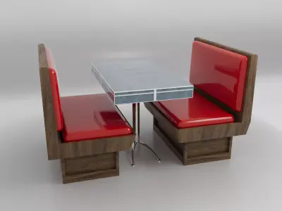 American Diner Retro Table 3D model