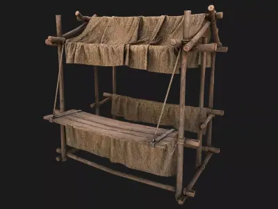 Street Stalls Brown Low-poly 3D model