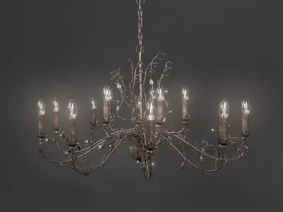 Antique Bronze Chandelier 3D model