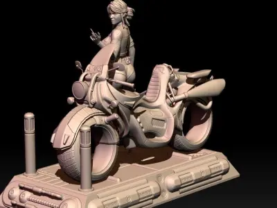 Ciri Cyberpunk style 3D print model